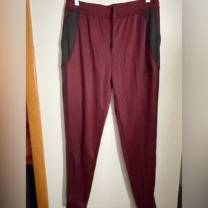 adidas Burgundy and Dark Gray Joggers